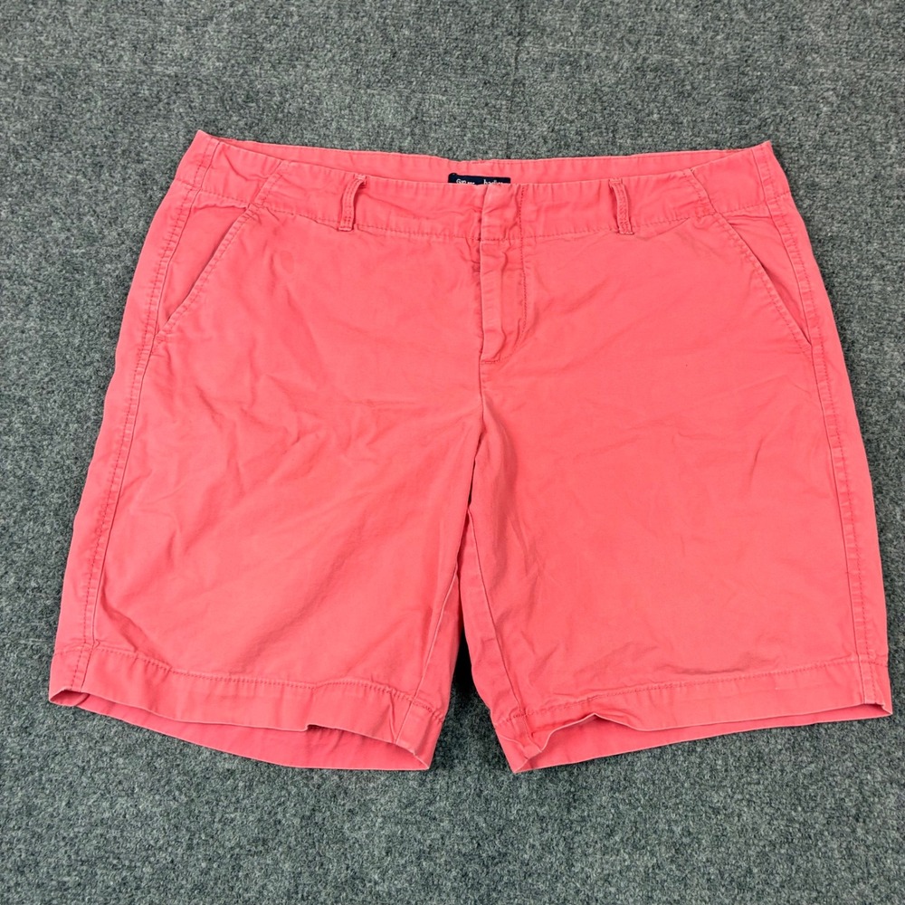 Gap Hadley Chino Shorts Womens 14 Coral Pink Cotton Twill Mid Rise Casual Summer